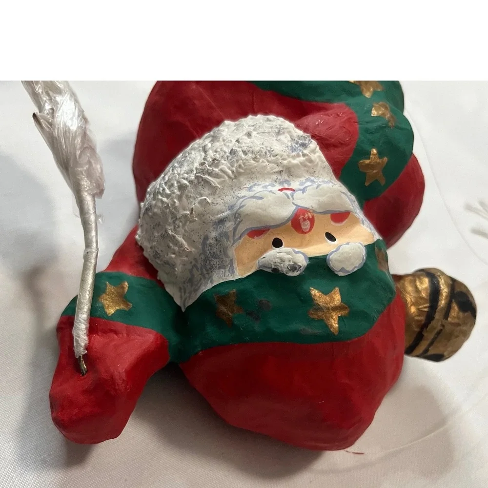 Paper mache Flying Santa with‎ gold stars